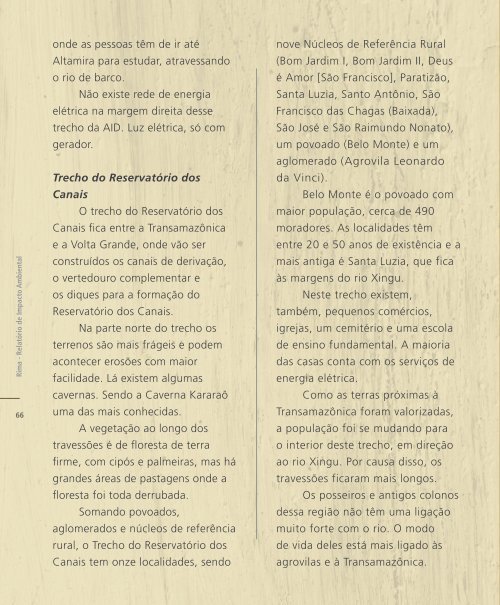 Relatório de Impacto Ambiental Rima - Belo Monte - Eletrobras