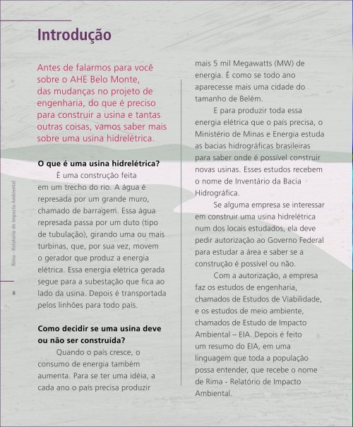 Relatório de Impacto Ambiental Rima - Belo Monte - Eletrobras