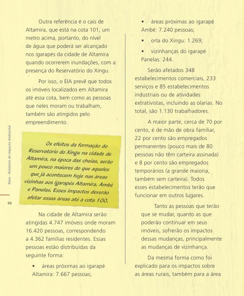 Relatório de Impacto Ambiental Rima - Belo Monte - Eletrobras