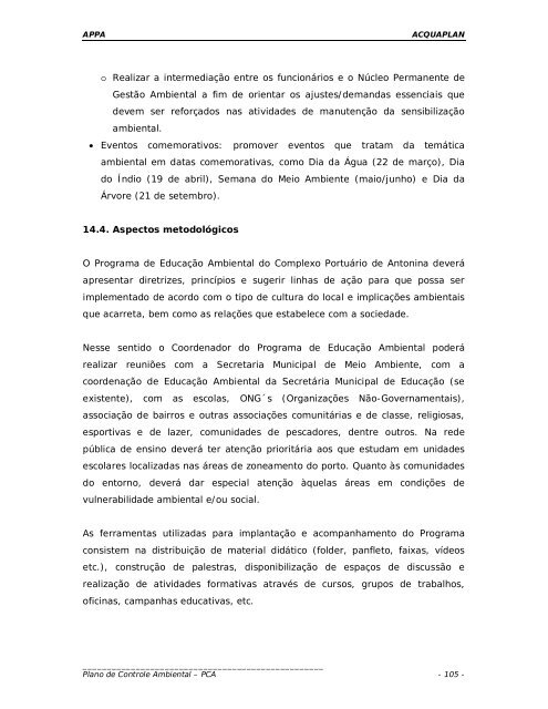 Administração dos Portos de Paranaguá e Antonina – APPA - Ibama