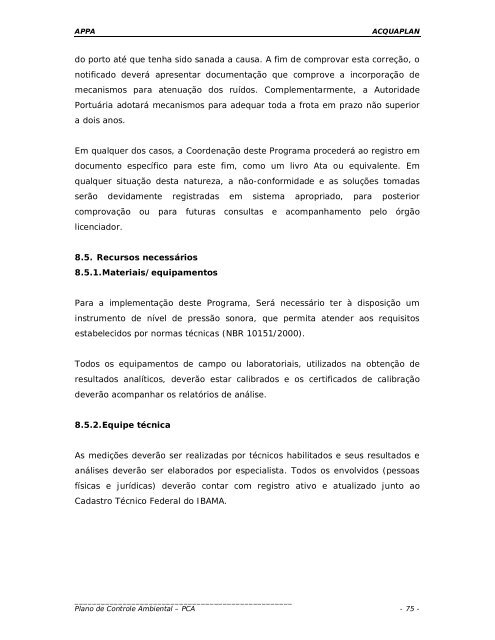 Administração dos Portos de Paranaguá e Antonina – APPA - Ibama