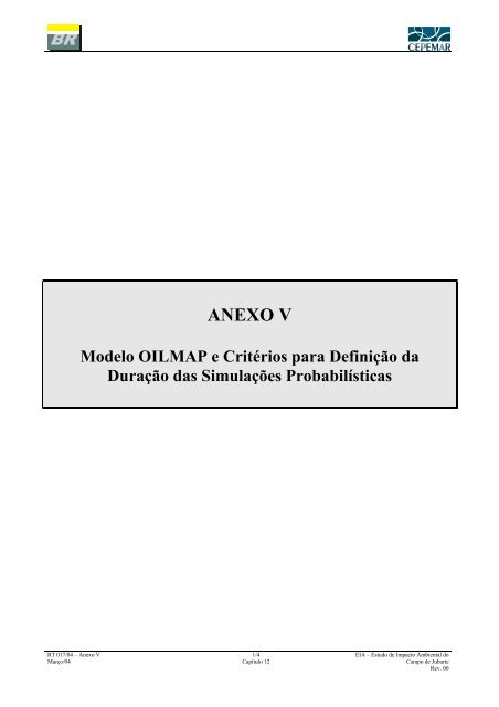 Anexo V: Modelo OILMAP e Critérios para Definição da Duração