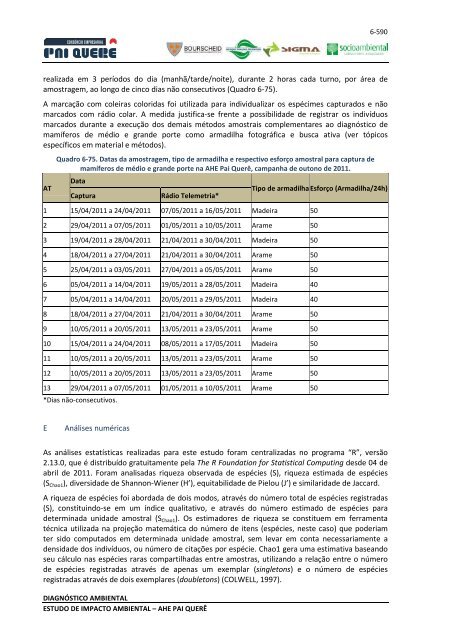 6.2.1.2 Fauna 6.2.1.2.1 Considerações iniciais O ... - Ibama