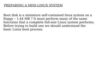 PREPARING A MINI-LINUX SYSTEM Boot disk is a ... - DAIICT Intranet