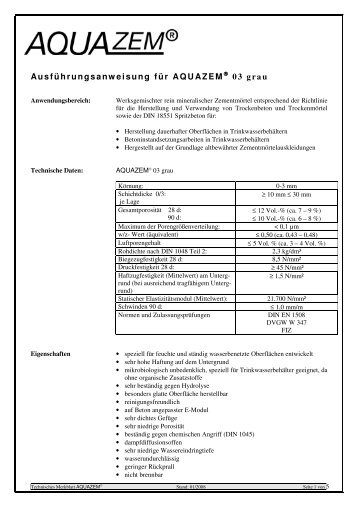08.10.13 Aquazem 03 grau Ausführungsanweisung - Aquazem Gmbh