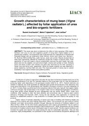 Growth characteristics of mung bean (Vigna radiata L.) affected by ...