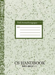 CS HANDBOOK - Park Avenue Synagogue