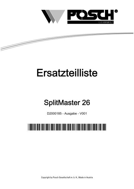 Ersatzteilliste - Posch