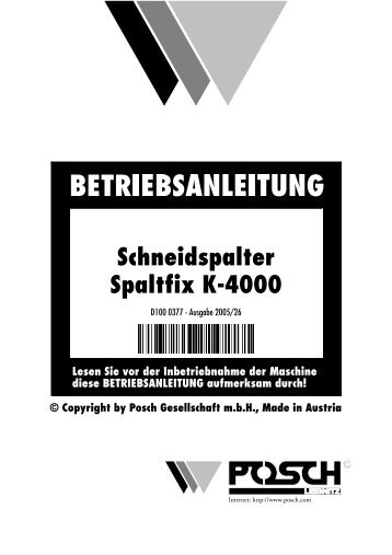 Schneidspalter Spaltfix K-4000 - Posch