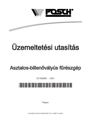 Asztali és billenő körfűrész - Posch