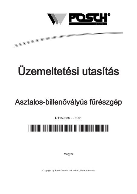 Asztali és billenő körfűrész - Posch