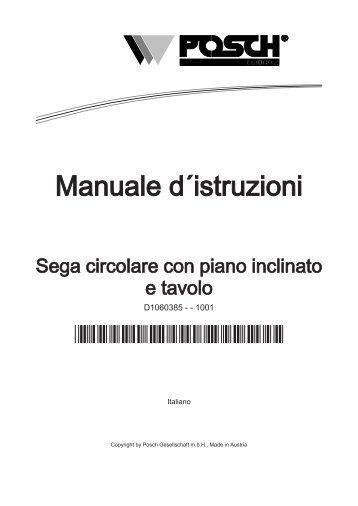 Sega circolare con piano inclinato e tavolo - Posch