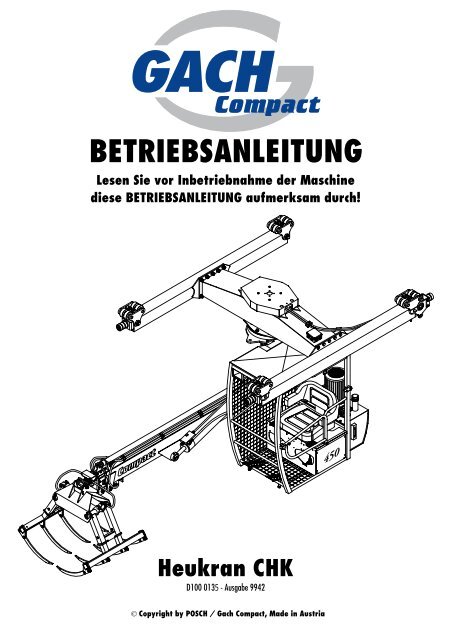 BETRIEBSANLEITUNG - Posch