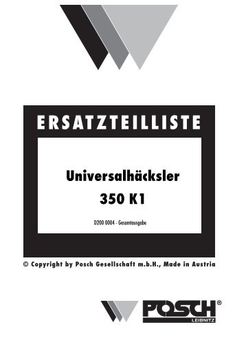 ERSATZTEILLISTE - Posch