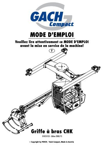 MODE D'EMPLOI - Posch