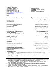 Thomas Kokholm - Department of Economics and Business