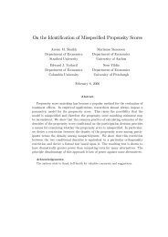 On the Identification of Misspecified Propensity Scores - School of ...