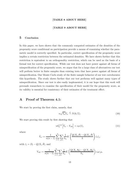 On the Identification of Misspecified Propensity Scores - School of ...