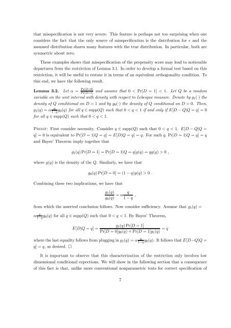 On the Identification of Misspecified Propensity Scores - School of ...