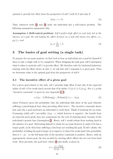 Motivational Goal Bracketing - School of Economics and ...