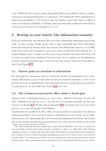 Motivational Goal Bracketing - School of Economics and ...