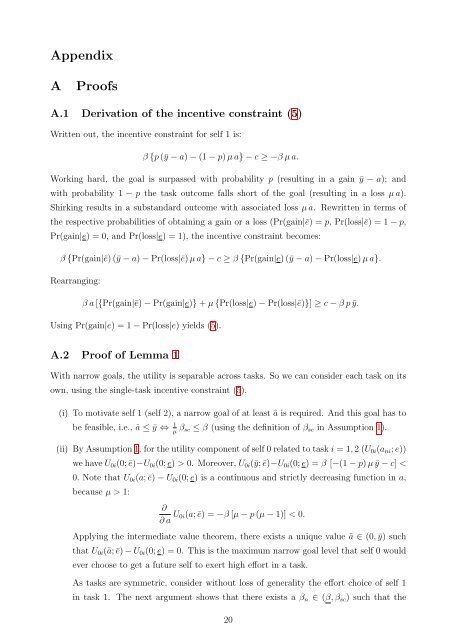 Motivational Goal Bracketing - School of Economics and ...