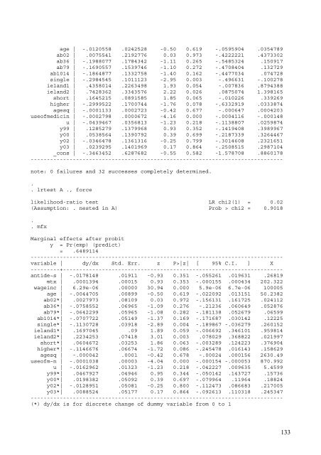 An Analysis on Danish Micro Data - School of Economics and ...