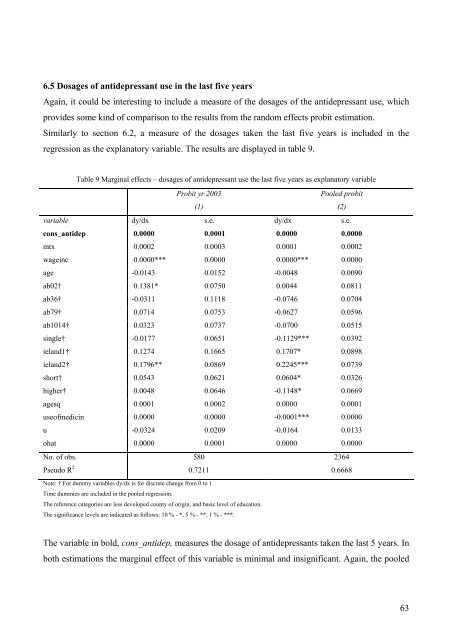 An Analysis on Danish Micro Data - School of Economics and ...