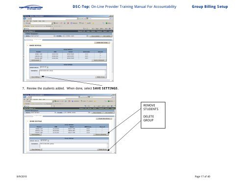 SEAS™ DSCtop On-Line Provider Training Manual for Accountability