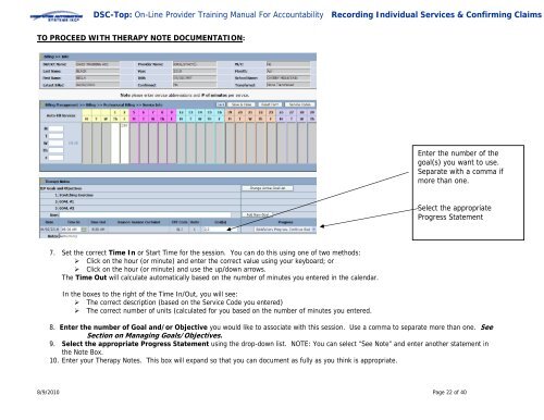 SEAS™ DSCtop On-Line Provider Training Manual for Accountability