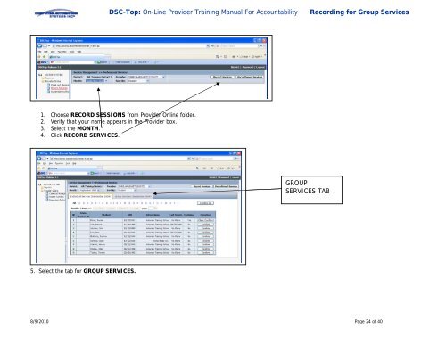 SEAS™ DSCtop On-Line Provider Training Manual for Accountability