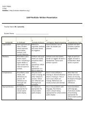 Sample Rubric