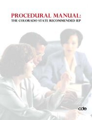 CDE IEP Procedural Manual - NW Colorado BOCES