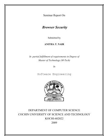 Browser Security - DSpace at CUSAT - Cochin University of Science ...