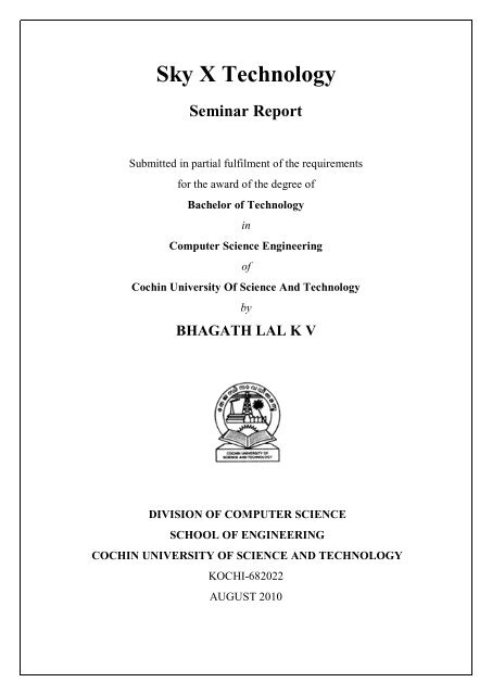 Sky X Technology.pdf - DSpace at CUSAT - Cochin University of ...