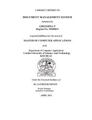 DOCUMENT MANAGEMENT SYSTEM - DSpace at CUSAT - Cochin ...