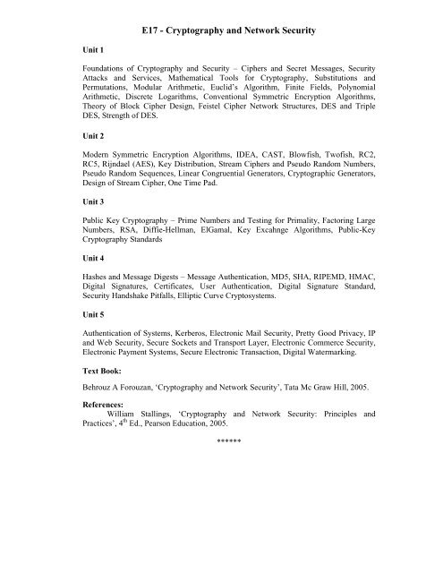 course structure - DSpace at CUSAT