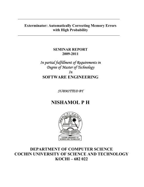 Exterminator- A ... with High Probability.pdf - DSpace at CUSAT ...