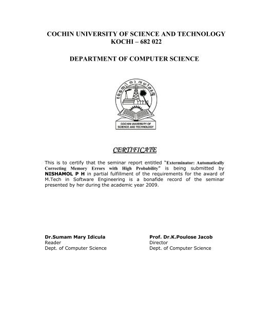 Exterminator- A ... with High Probability.pdf - DSpace at CUSAT ...