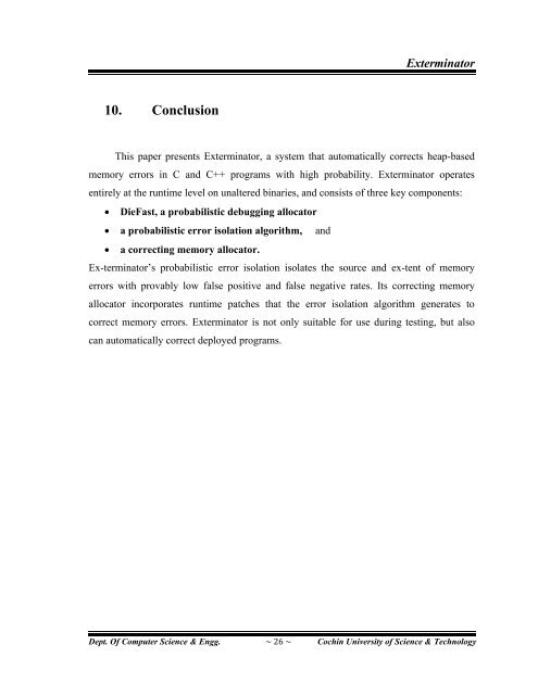 Exterminator- A ... with High Probability.pdf - DSpace at CUSAT ...