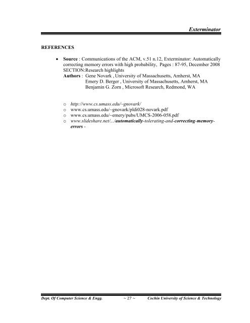 Exterminator- A ... with High Probability.pdf - DSpace at CUSAT ...