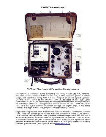 Oluf Reed Olsen's Original Paraset - QRPBuilder.com