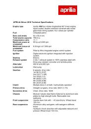 APRILIA Shiver 2010 Technical Specifications Engine type Aprilia V90