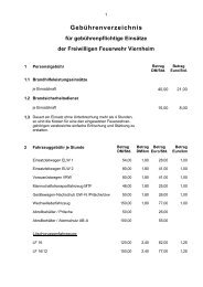 Gebührenverzeichnis - Freiwillige Feuerwehr Viernheim