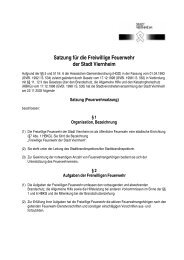Satzung für die Freiwillige Feuerwehr der Stadt Viernheim