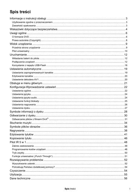 Ustawienia dysku - Progres