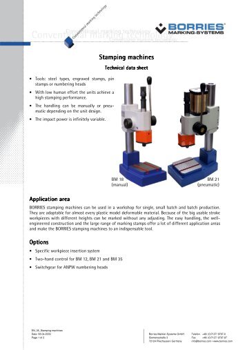 Stamping machines - Borries Markier-Systeme GmbH