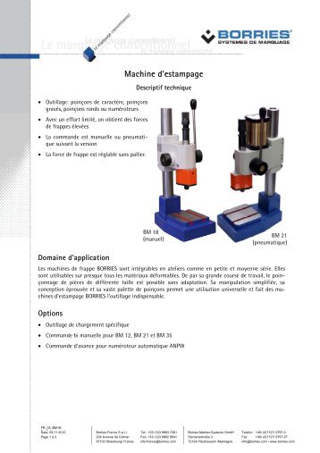 Machine d'estampage - Borries Markier-Systeme GmbH