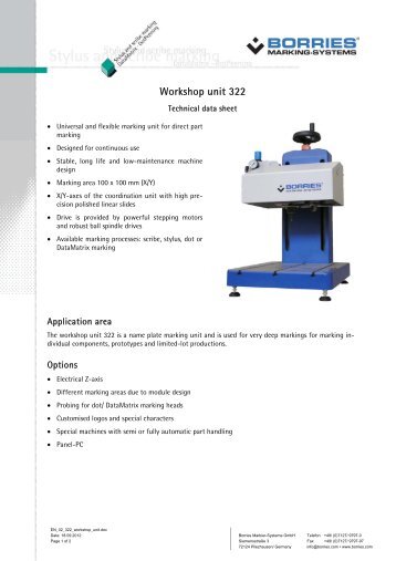 Workshop unit 322 - Borries Markier-Systeme GmbH