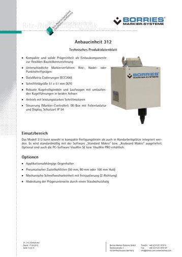 Anbaueinheit 312 - Borries Markier-Systeme GmbH